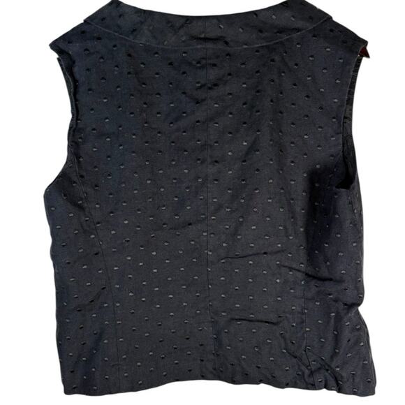 Sara Campbell Petites Black Textured Linen Button Front Vest Women’s Small - Picture 2 of 6